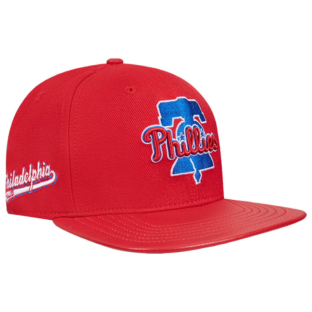 MLB PHILADELPHIA PHILLIES SCRIPT TAIL WOOL STRAPBACK (RED)