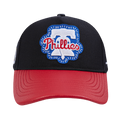 MLB PHILADELPHIA PHILLIES DIY PICK STITCH LEATHER PINCH FRONT STRAPBACK (BLACK)