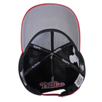 MLB PHILADELPHIA PHILLIES DIY PICK STITCH LEATHER PINCH FRONT STRAPBACK (BLACK)