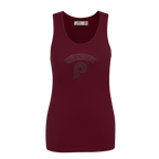 MLB PHILADELPHIA PHILLIES TRIPLE TONAL RELAXED FIT WOMEN'S RACERBACK (WINE)