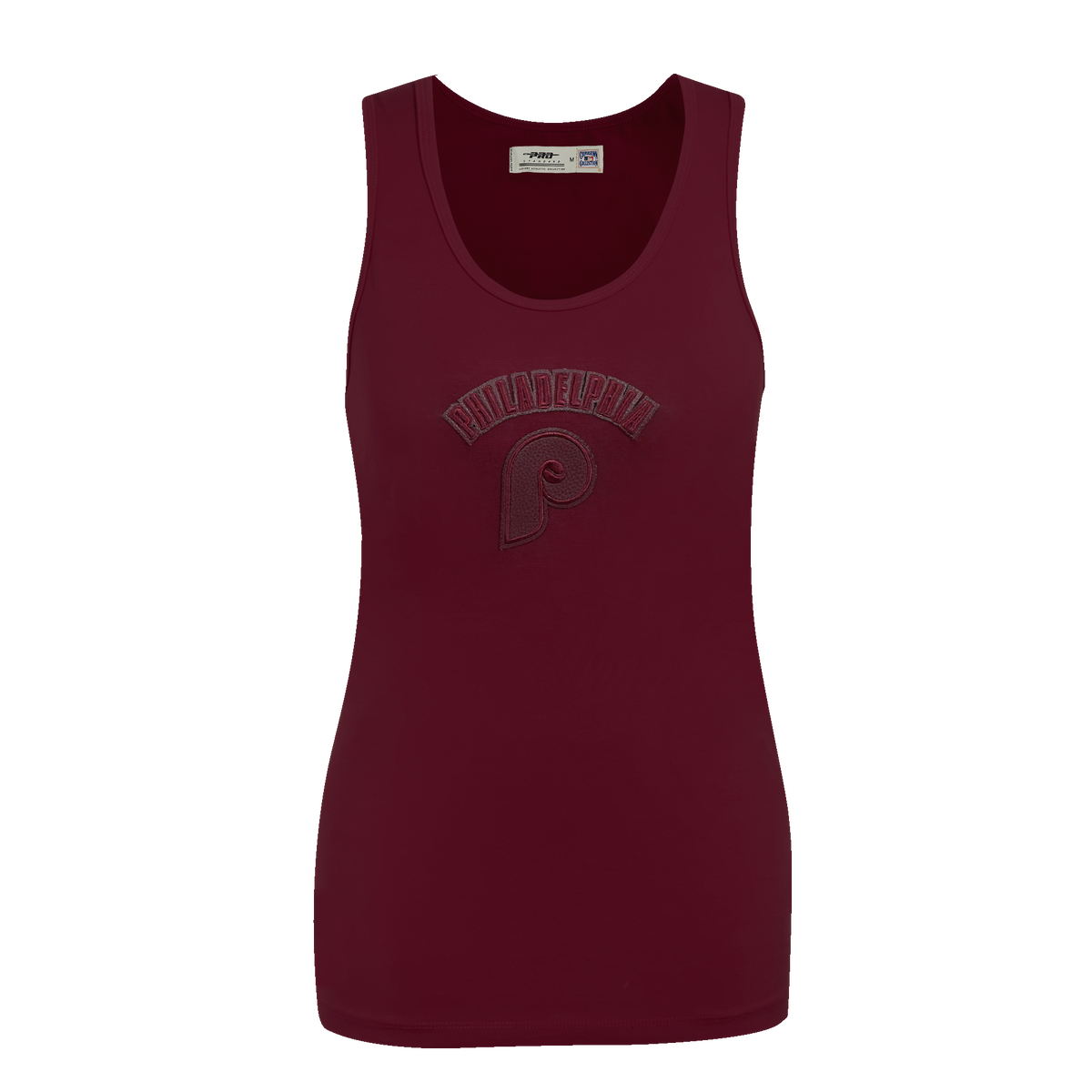 MLB PHILADELPHIA PHILLIES TRIPLE TONAL RELAXED FIT WOMEN'S RACERBACK (WINE)
