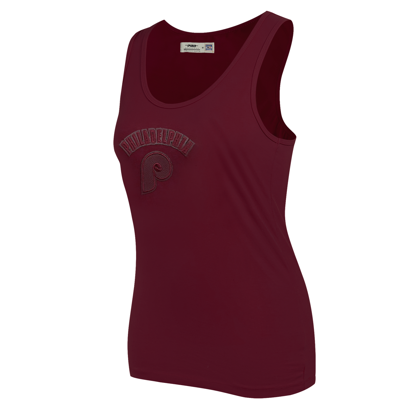 MLB PHILADELPHIA PHILLIES TRIPLE TONAL RELAXED FIT WOMEN'S RACERBACK (WINE)