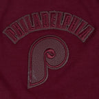 MLB PHILADELPHIA PHILLIES TRIPLE TONAL RELAXED FIT WOMEN'S RACERBACK (WINE)