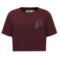 MLB PHILADELPHIA PHILLIES TRIPLE TONAL SINGLE JERSEY BOXY WOMEN'S TEE (WINE)
