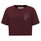 MLB PHILADELPHIA PHILLIES TRIPLE TONAL SINGLE JERSEY BOXY WOMEN'S TEE (WINE)