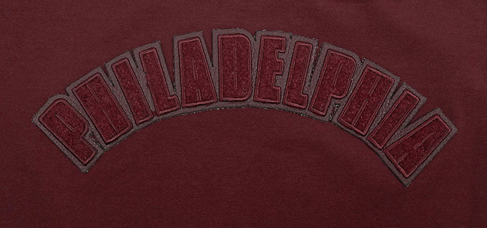 MLB PHILADELPHIA PHILLIES TRIPLE TONAL SINGLE JERSEY BOXY WOMEN'S TEE (WINE)
