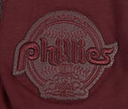 MLB PHILADELPHIA PHILLIES TRIPLE TONAL SINGLE JERSEY BOXY WOMEN'S TEE (WINE)