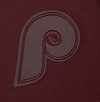 MLB PHILADELPHIA PHILLIES TRIPLE TONAL SINGLE JERSEY BOXY WOMEN'S TEE (WINE)