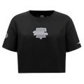 MLB PHILADELPHIA PHILLIES REVERSE FRENCH TERRY HAUT EN JERSEY SIMPLE À COUPE CARRÉE POUR FEMME (NOIR)