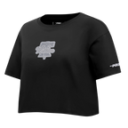 MLB PHILADELPHIA PHILLIES REVERSE FRENCH TERRY HAUT EN JERSEY SIMPLE À COUPE CARRÉE POUR FEMME (NOIR)