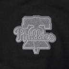 MLB PHILADELPHIA PHILLIES REVERSE FRENCH TERRY HAUT EN JERSEY SIMPLE À COUPE CARRÉE POUR FEMME (NOIR)