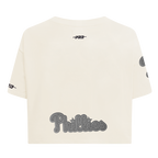 MLB PHILADELPHIA PHILLIES REVERSE FRENCH TERRY WOMEN'S SINGLE JERSEY BOXY TOP (EGGSHELL)