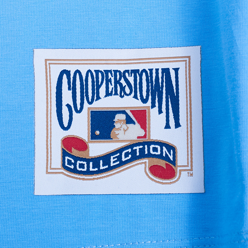 MLB PHILADELPHIA PHILLIES RETRO ELEVATION HAUT EN JERSEY SIMPLE À COUPE CARRÉE POUR FEMME (BLEU UNIVERSITÉ)