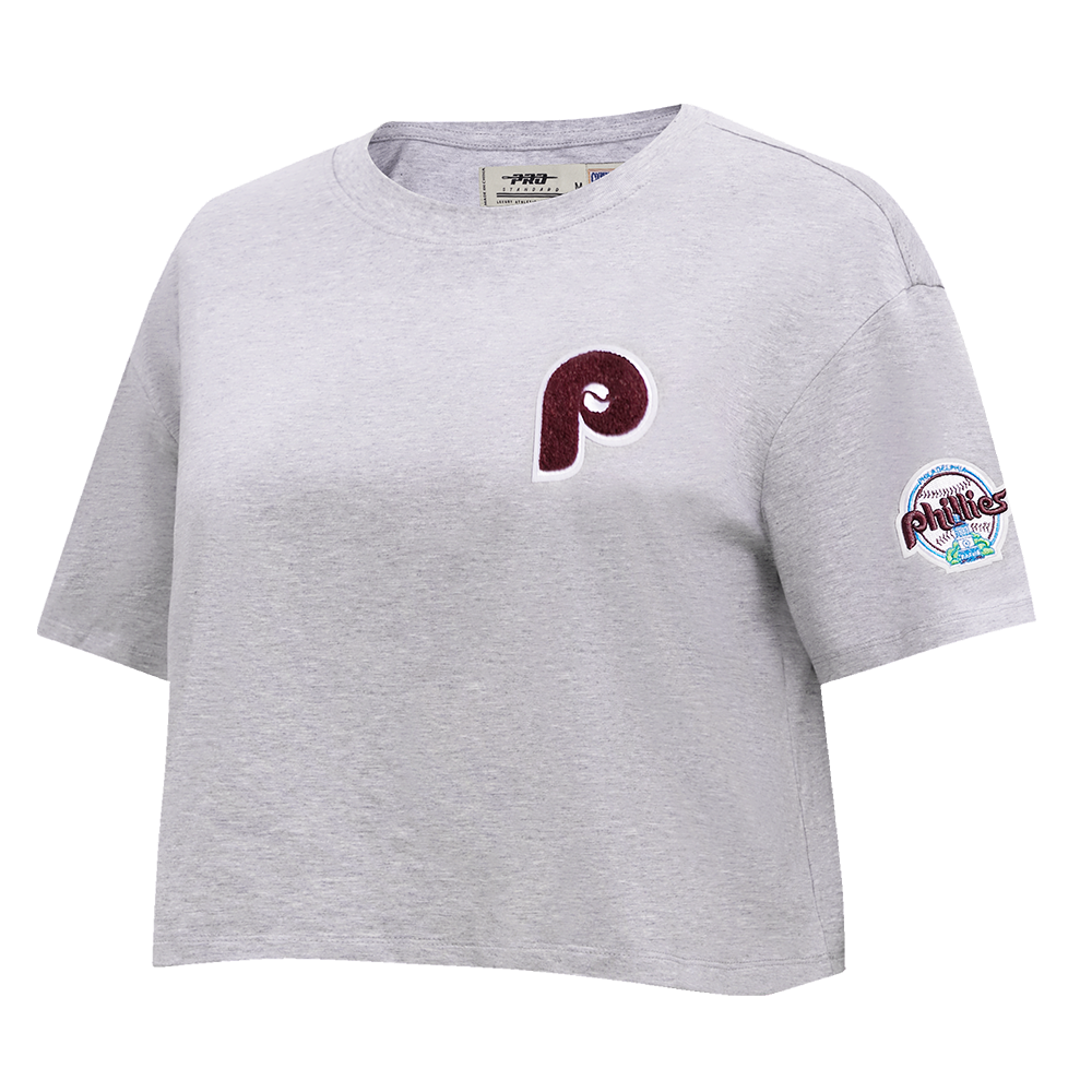 MLB PHILADELPHIA PHILLIES CLASSIC WOMEN'S BOXY TOP (HEATHER GREY)