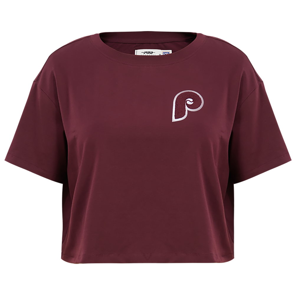 MLB PHILADELPHIA PHILLIES CLASSIC HAUT À COUPE CARRÉE POUR FEMME (LIE-DE-VIN)