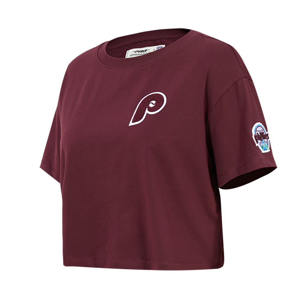 MLB PHILADELPHIA PHILLIES CLASSIC HAUT À COUPE CARRÉE POUR FEMME (LIE-DE-VIN)