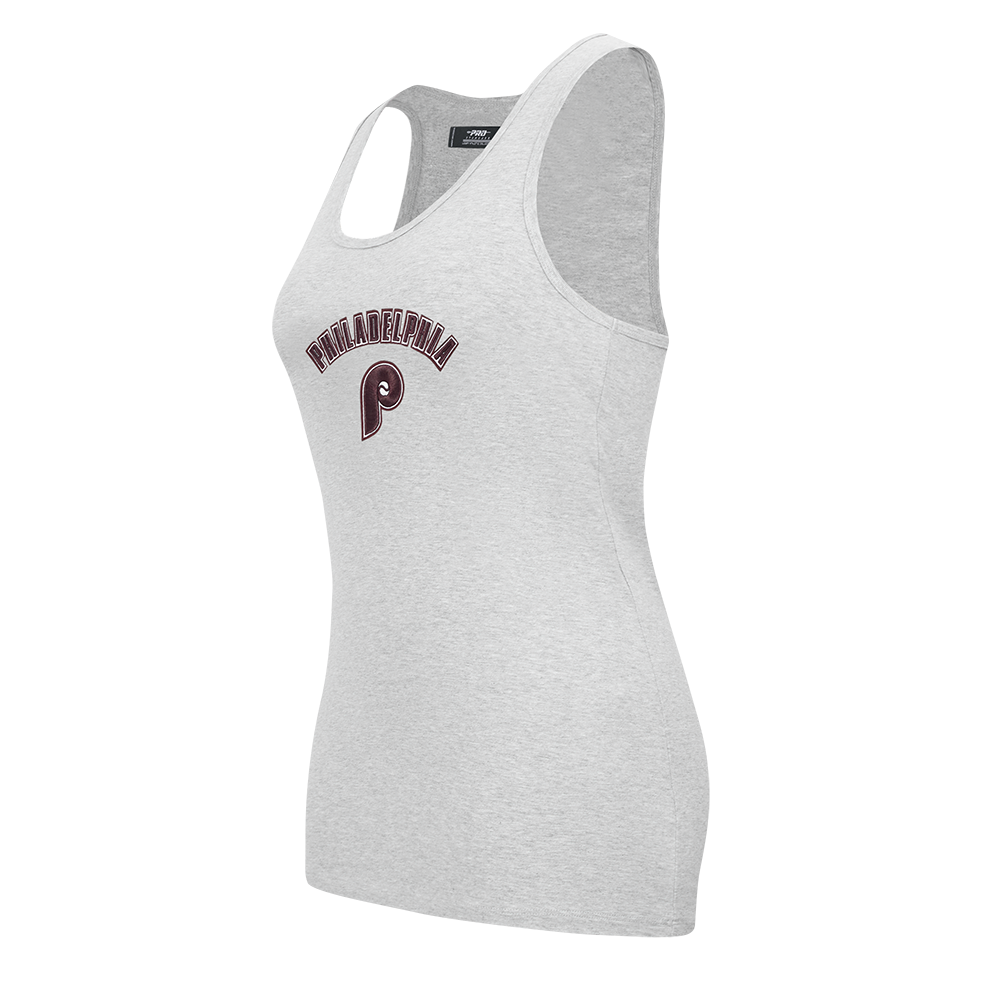 MLB PHILADELPHIA PHILLIES RETRO CLASSIC WOMEN'S RACERBACK (HEATHER GREY)