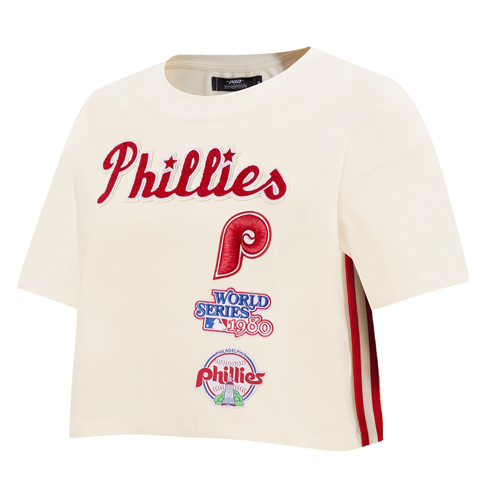 MLB PHILADELPHIA PHILLIES RETRO CLASSIC WOMEN'S BOXY TOP (EGGSHELL)