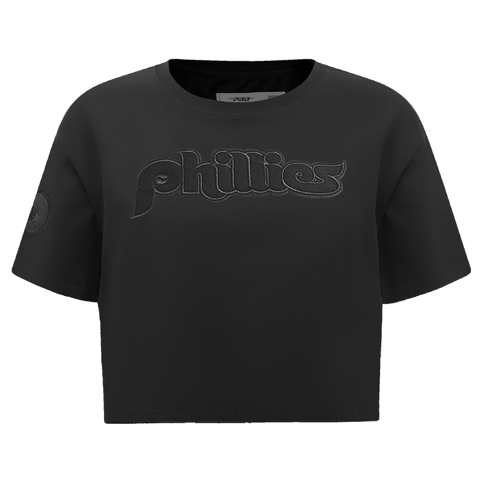 MLB PHILADELPHIA PHILLIES RETRO NEUTRAL WOMEN'S BOXY TOP (BLACK)