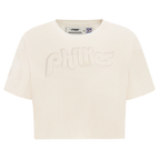 MLB PHILADELPHIA PHILLIES NEUTRAL HAUT RÉTRO À COUPE CARRÉE POUR FEMME (COQUILLE D'ŒUF)