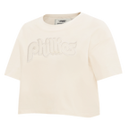 MLB PHILADELPHIA PHILLIES NEUTRAL HAUT RÉTRO À COUPE CARRÉE POUR FEMME (COQUILLE D'ŒUF)