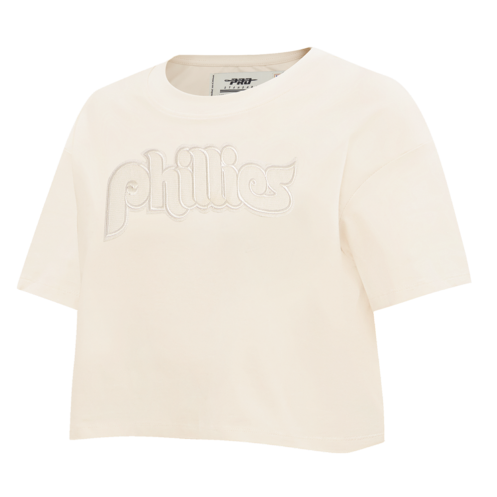 MLB PHILADELPHIA PHILLIES NEUTRAL HAUT RÉTRO À COUPE CARRÉE POUR FEMME (COQUILLE D'ŒUF)