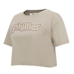 MLB PHILADELPHIA PHILLIES RETRO NEUTRAL WOMEN'S BOXY TOP (TAUPE)
