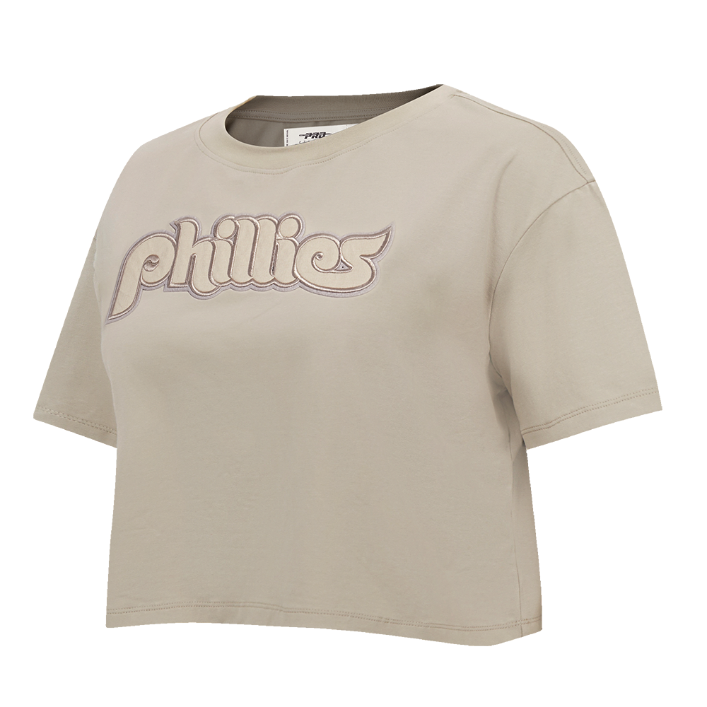 MLB PHILADELPHIA PHILLIES RETRO NEUTRAL WOMEN'S BOXY TOP (TAUPE)