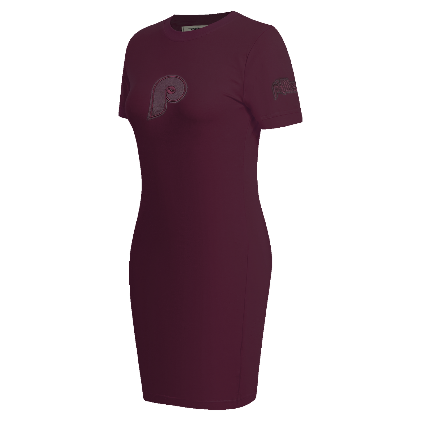 MLB PHILADELPHIA PHILLIES TRIPLE TONAL BODYCON WOMEN'S DRESS (WINE)