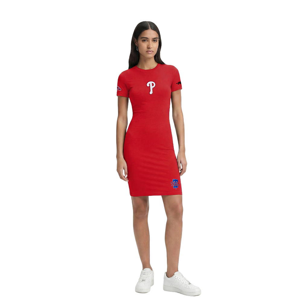 MLB PHILADELPHIA PHILLIES CLASSIC CHENILLE ROBE MOULANTE POUR FEMME (ROUGE)