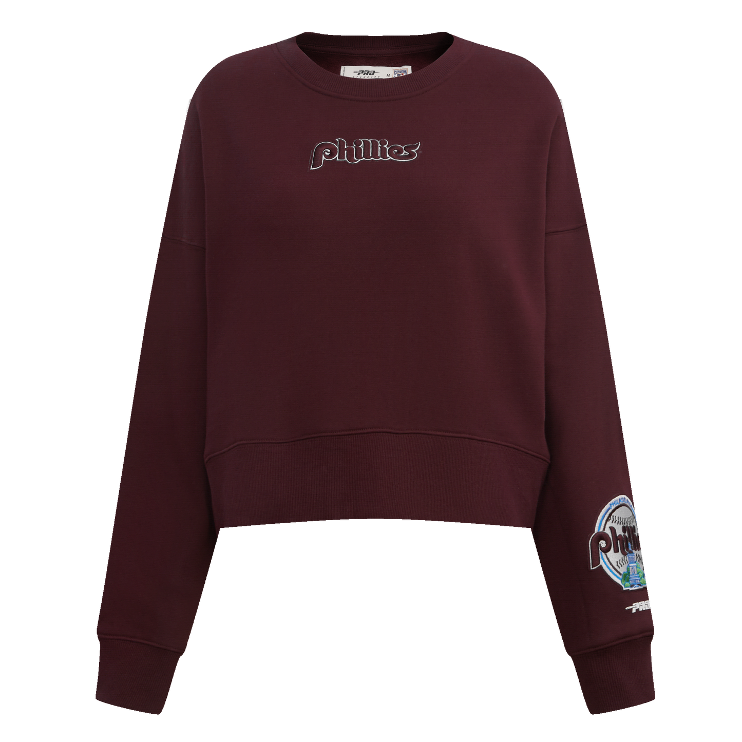 MLB PHILADELPHIA PHILLIES WINGSPAN WOMEN'S FLEECE CREWNECK (WINE)