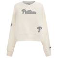 MLB PHILADELPHIA PHILLIES REVERSE FRENCH TERRY CHANDAIL À COL ROND EN MOLLETON POUR FEMME (COQUILLE D'ŒUF)