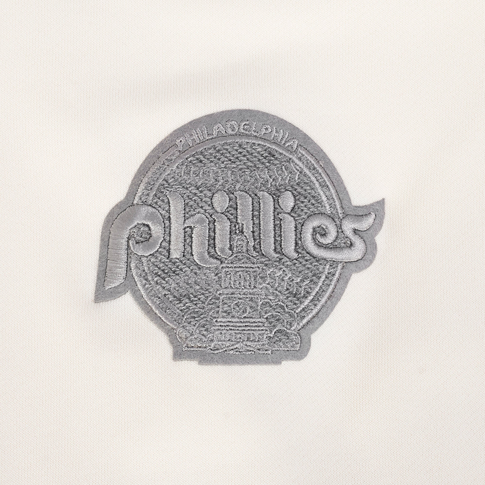 MLB PHILADELPHIA PHILLIES REVERSE FRENCH TERRY CHANDAIL À COL ROND EN MOLLETON POUR FEMME (COQUILLE D'ŒUF)