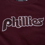 MLB PHILADELPHIA PHILLIES GAME DAY CLASSICS WOMEN'S DOUBLE KNIT CREWNECK (WINE)