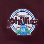 MLB PHILADELPHIA PHILLIES GAME DAY CLASSICS WOMEN'S DOUBLE KNIT CREWNECK (WINE)
