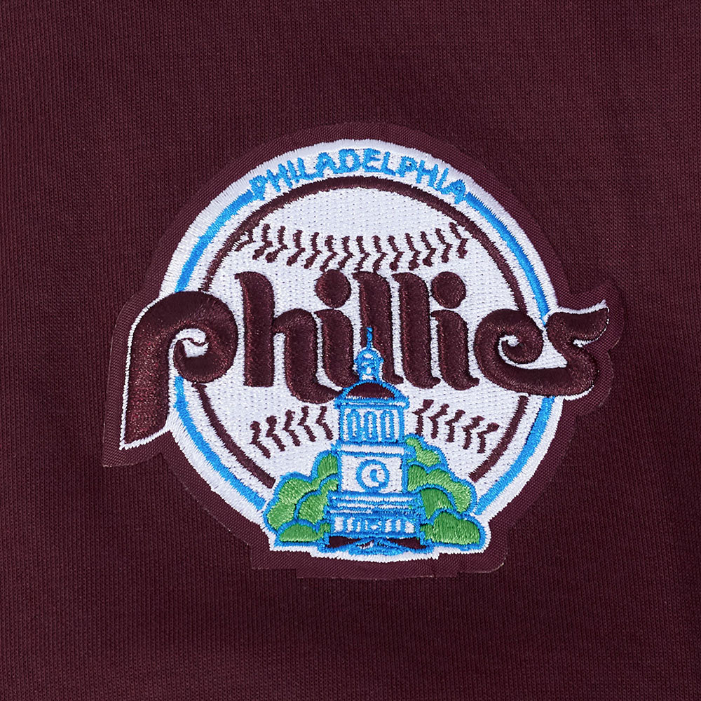MLB PHILADELPHIA PHILLIES GAME DAY CLASSICS WOMEN'S DOUBLE KNIT CREWNECK (WINE)