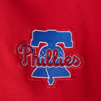 MLB PHILADELPHIA PHILLIES CLASSIC CHENILLE CHANDAIL À CAPUCHON COURT POUR FEMME (ROUGE)