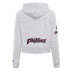 MLB PHILADELPHIA PHILLIES RETRO CLASSIC CHANDAIL À CAPUCHON COURT POUR FEMME (GRIS CHINÉ)