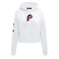 MLB PHILADELPHIA PHILLIES RETRO CLASSIC WOMEN'S CROPPED PULLOVER HOODIE (WHITE)