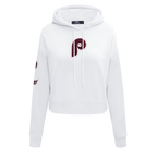 MLB PHILADELPHIA PHILLIES RETRO CLASSIC WOMEN'S CROPPED PULLOVER HOODIE (WHITE)