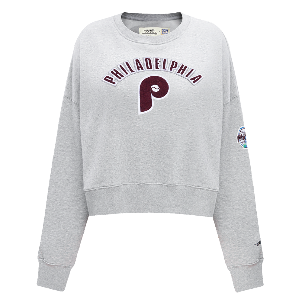MLB PHILADELPHIA PHILLIES RETRO CLASSIC CHANDAIL À COL ROND POUR FEMME (GRIS CHINÉ)