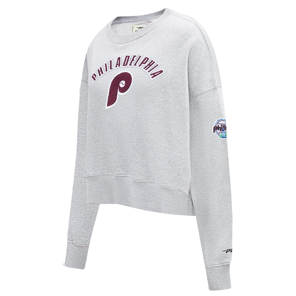 MLB PHILADELPHIA PHILLIES RETRO CLASSIC WOMEN'S CREWNECK (HEATHER GREY)