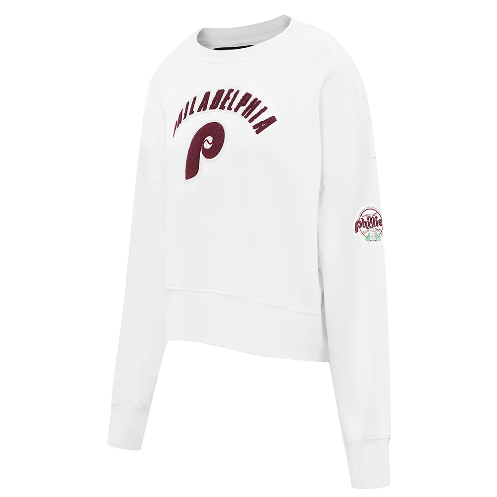 MLB PHILADELPHIA PHILLIES RETRO CLASSIC WOMEN'S CREWNECK (WHITE)