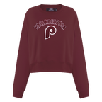 MLB PHILADELPHIA PHILLIES RETRO CLASSIC WOMEN'S CREWNECK (WINE)