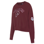 MLB PHILADELPHIA PHILLIES RETRO CLASSIC WOMEN'S CREWNECK (WINE)