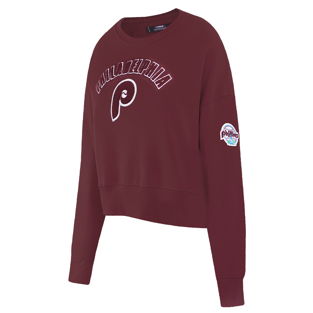 MLB PHILADELPHIA PHILLIES RETRO CLASSIC WOMEN'S CREWNECK (WINE)