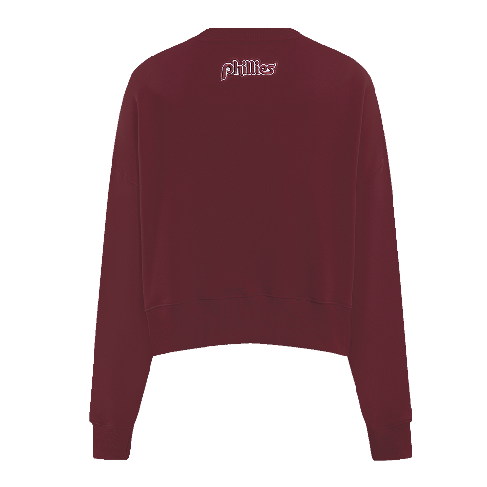 MLB PHILADELPHIA PHILLIES RETRO CLASSIC WOMEN'S CREWNECK (WINE)