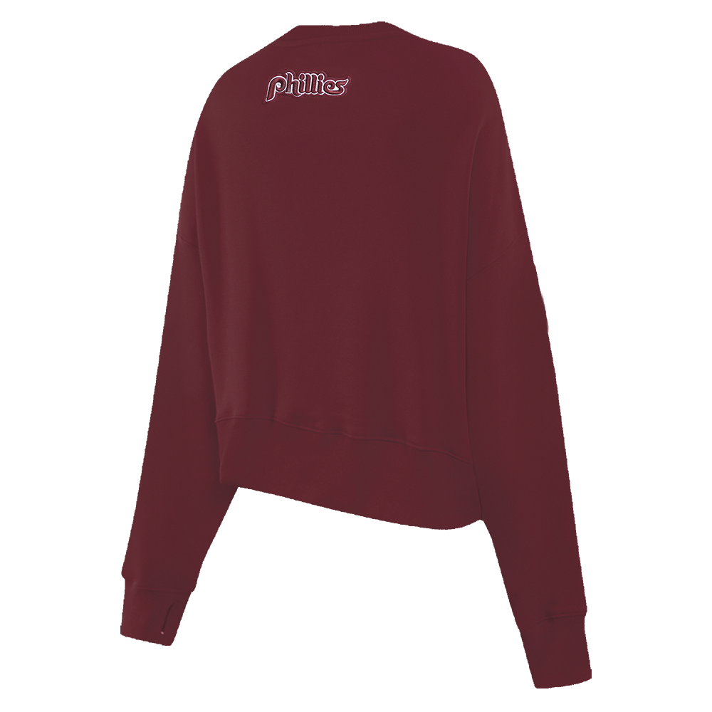 MLB PHILADELPHIA PHILLIES RETRO CLASSIC WOMEN'S CREWNECK (WINE)
