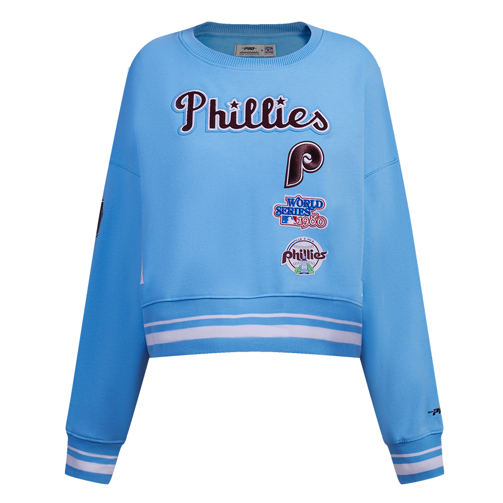 MLB PHILADELPHIA PHILLIES RETRO CLASSIC CHANDAIL À COL ROND POUR FEMME (BLEU UNIVERSITÉ)