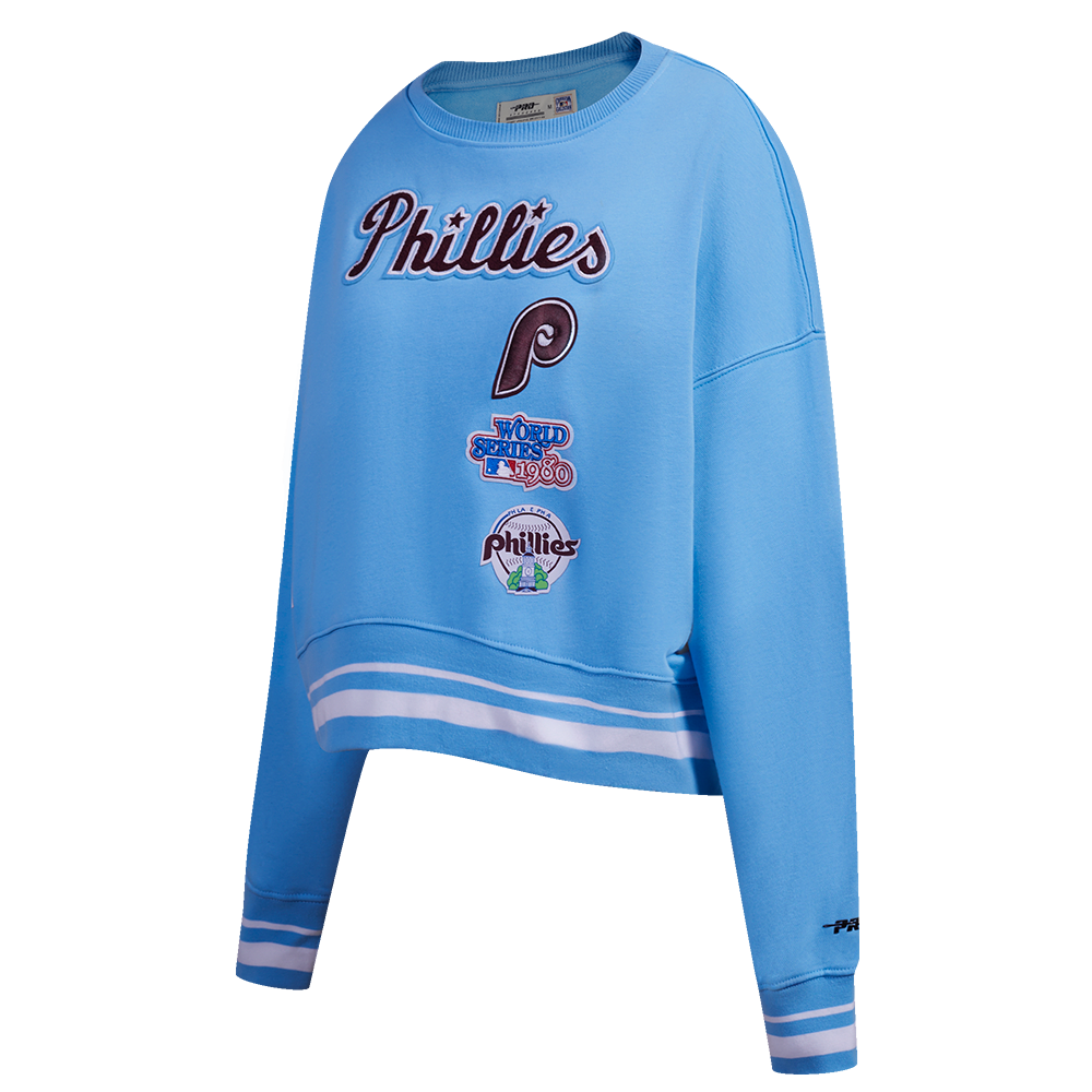 MLB PHILADELPHIA PHILLIES RETRO CLASSIC WOMEN'S CREWNECK (UNIVERSITY BLUE)